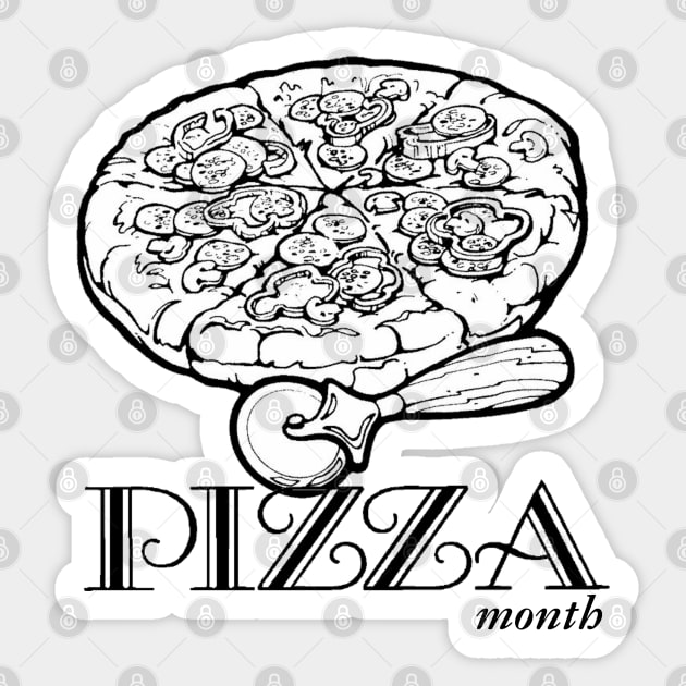 National Pizza Month Vintage Illustration Sticker by HolidayBug